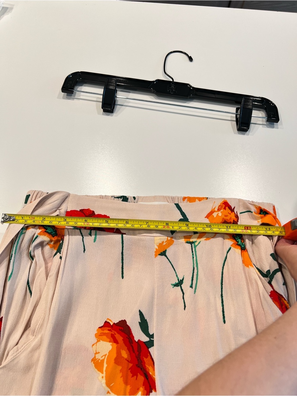 Wilfred Light Pink Floral Elastic-Waist Skirt with Orange & Green Accents - Picture 7 of 9
